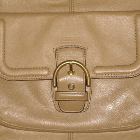 Coach Campbell Saddle Camel Handbag Hobo 3 Compartments F24686 Great Condition - Picture 9 of 15
